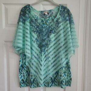 World Unity 2 Piece Top Set Removable Tank Top with Cape / Poncho Size XL